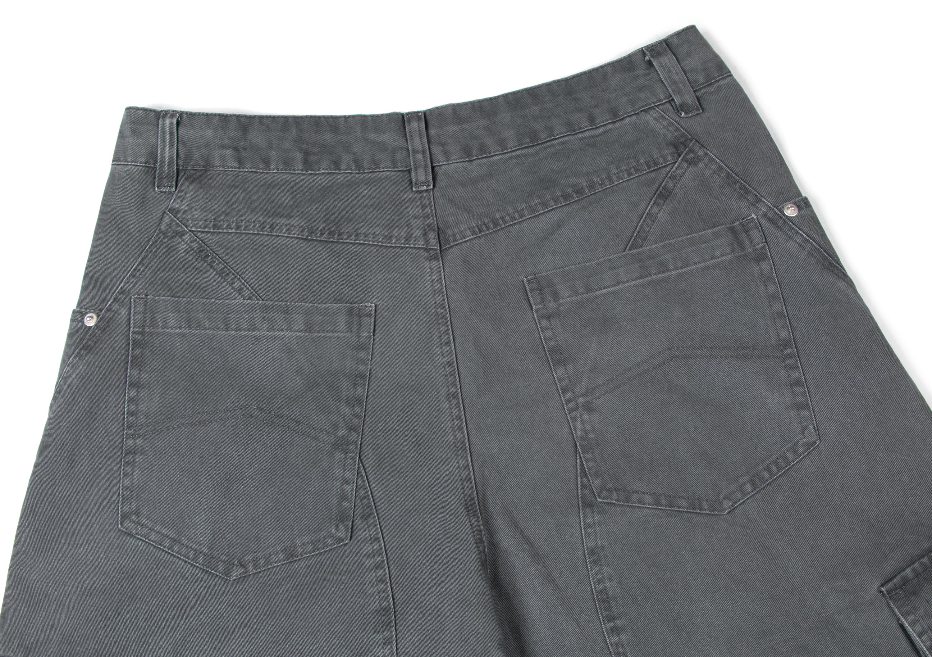 Omirad Curved Cargo Wide-Leg Denim Pants | 100% Cotton