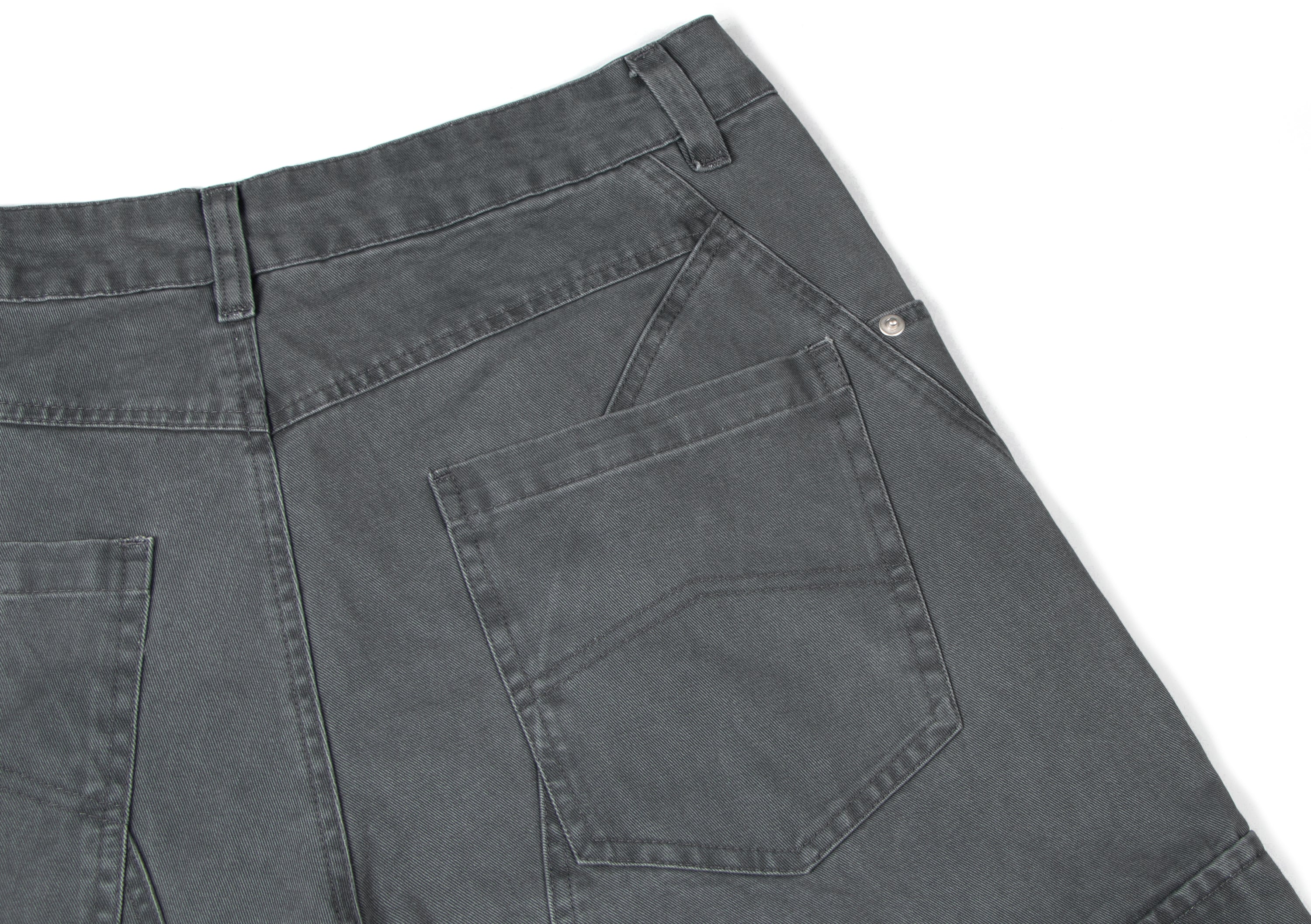 Omirad Curved Cargo Wide-Leg Denim Pants | 100% Cotton