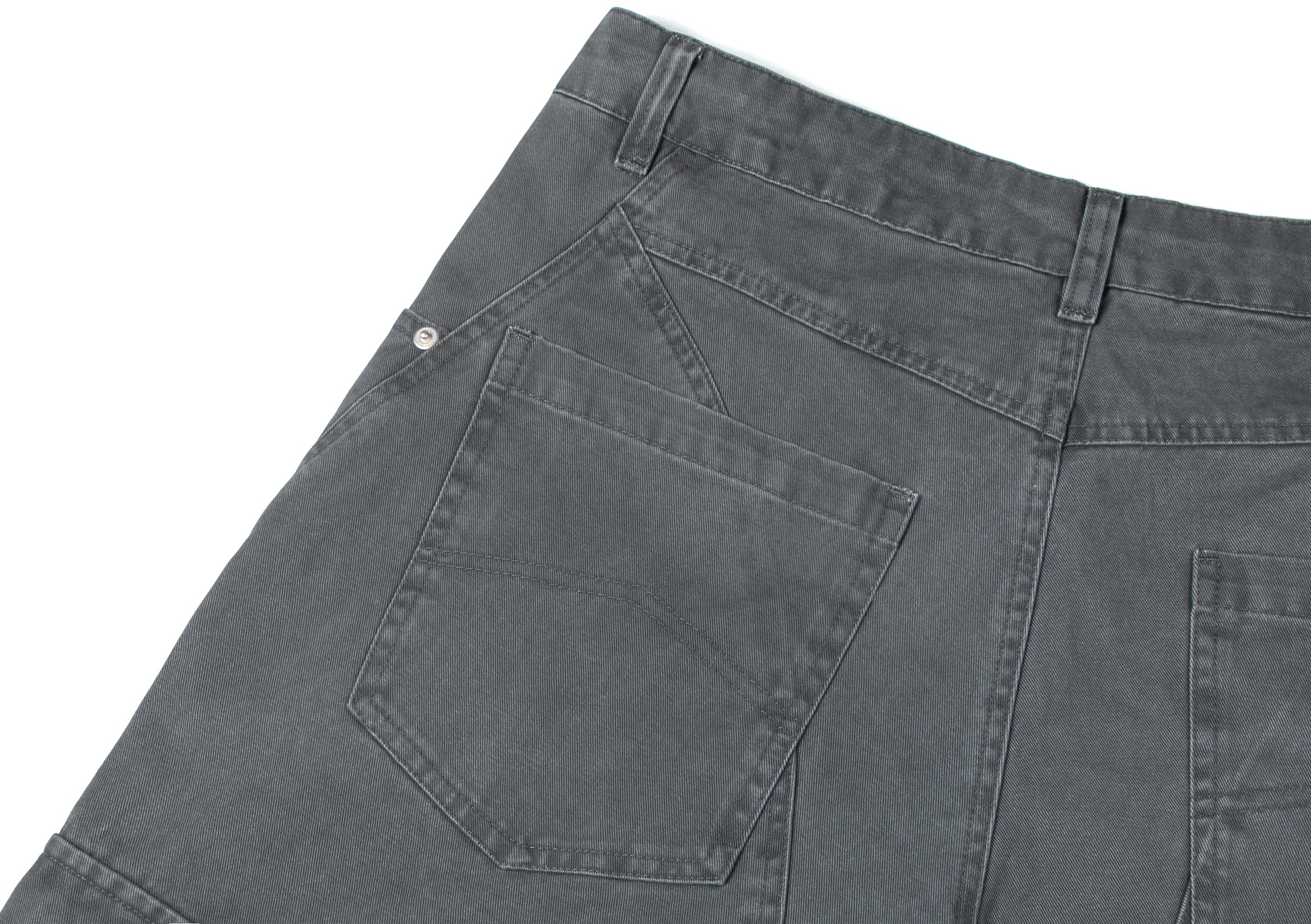 Omirad Curved Cargo Wide-Leg Denim Pants | 100% Cotton