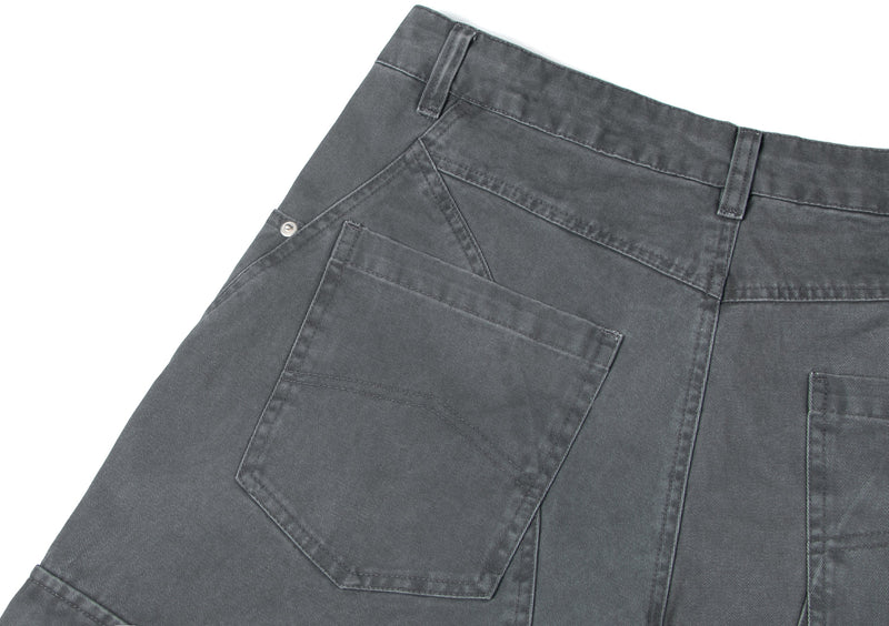 Omirad Curved Cargo Wide-Leg Denim Pants | 100% Cotton