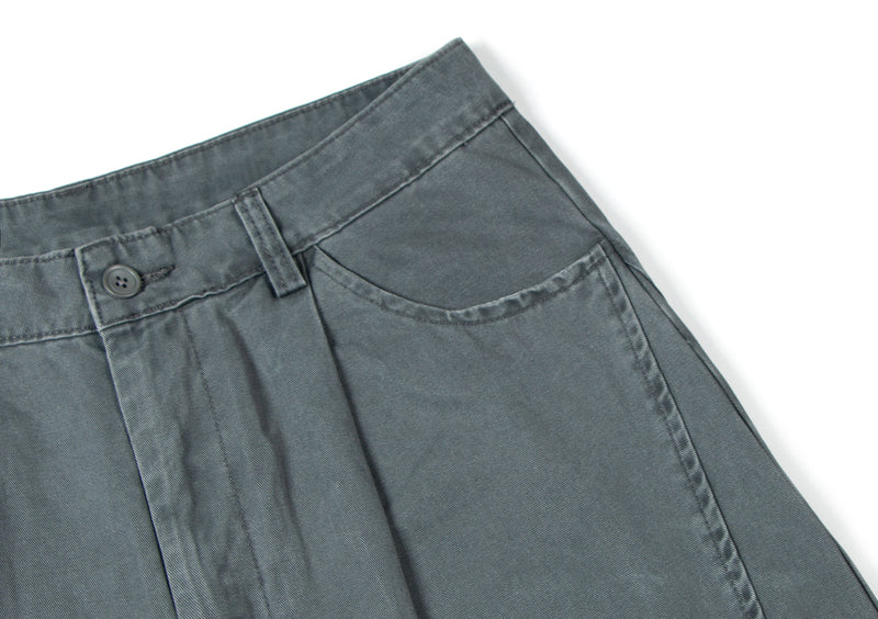 Omirad Wide-Leg Washed Cotton Pants | Pleated Streetwear Trousers