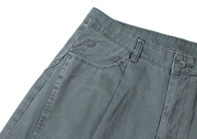Omirad Wide-Leg Washed Cotton Pants | Pleated Streetwear Trousers