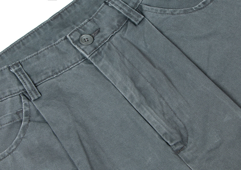 Omirad Wide-Leg Washed Cotton Pants | Pleated Streetwear Trousers