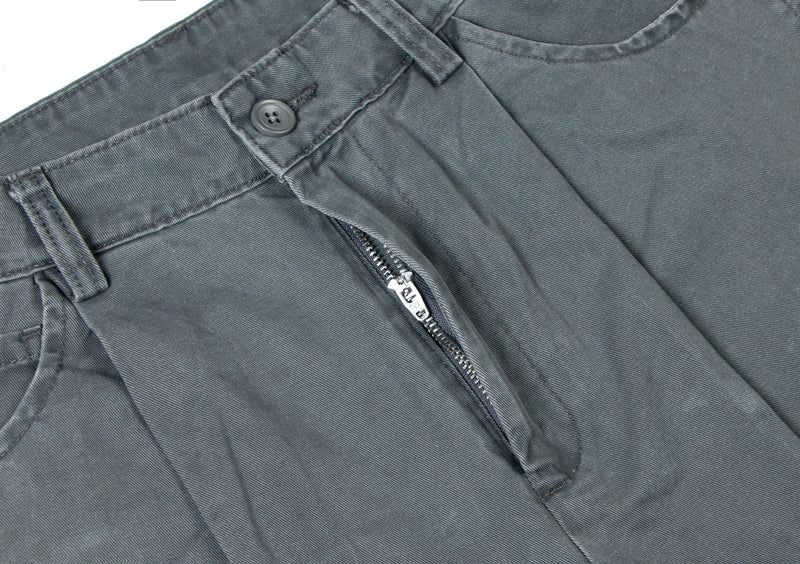 Omirad Wide-Leg Washed Cotton Pants | Pleated Streetwear Trousers