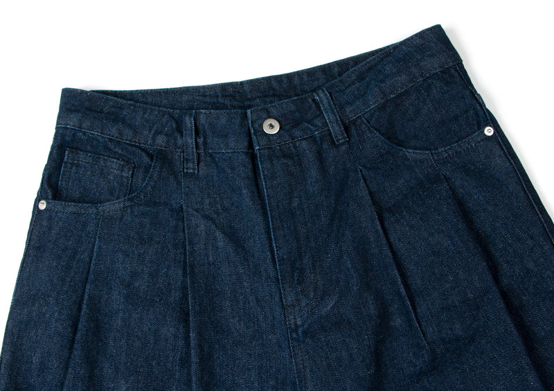 Omirad Raw Dark Wide-Leg Denim Pants | Deep Indigo