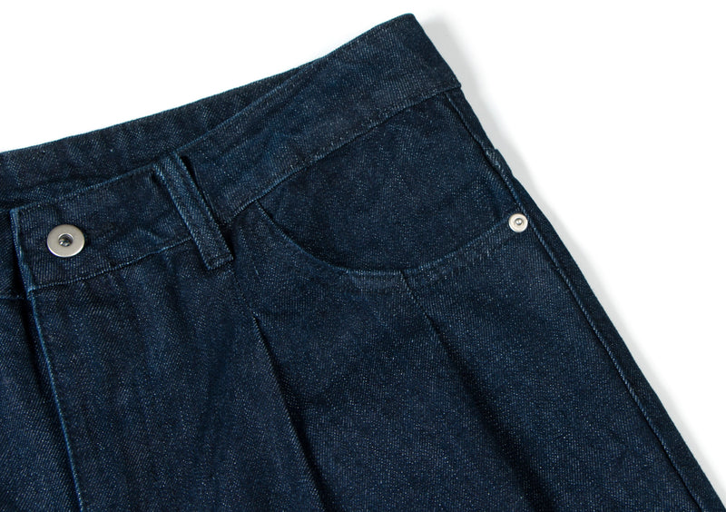 Omirad Raw Dark Wide-Leg Denim Pants | Deep Indigo
