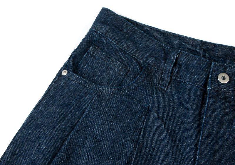 Omirad Raw Dark Wide-Leg Denim Pants | Deep Indigo