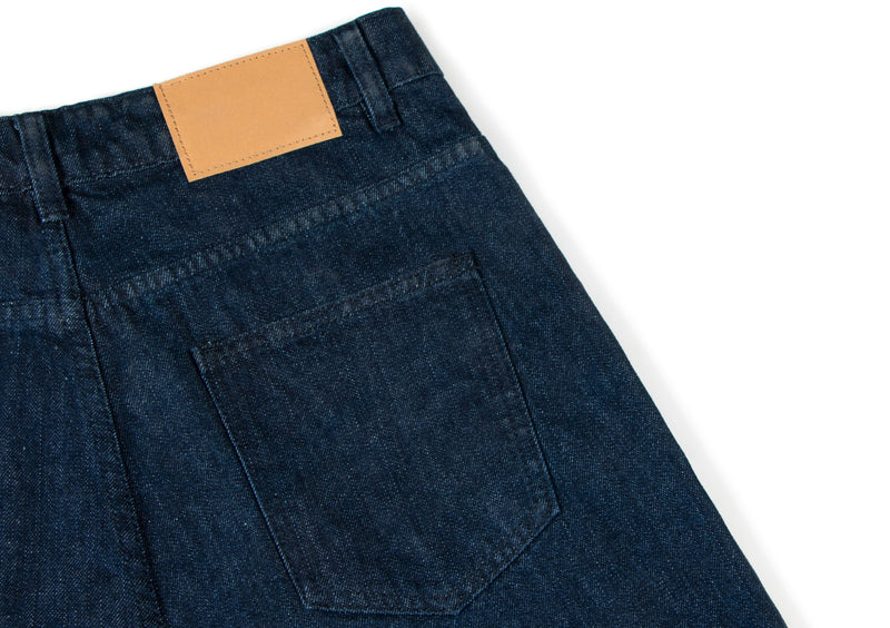 Omirad Raw Dark Wide-Leg Denim Pants | Deep Indigo
