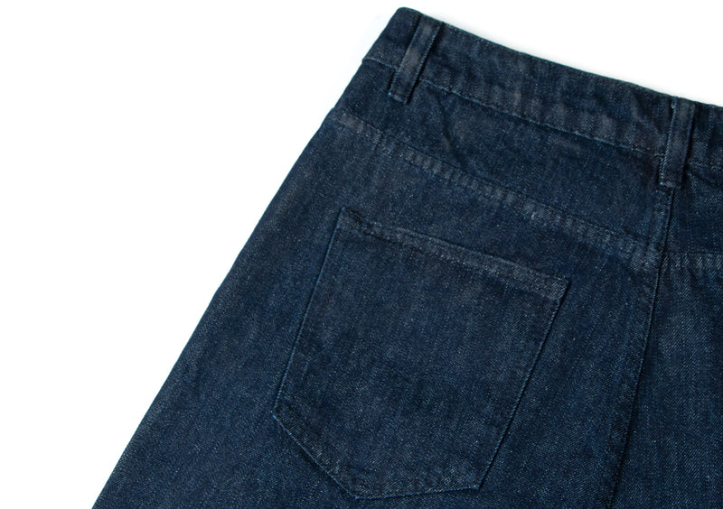 Omirad Raw Dark Wide-Leg Denim Pants | Deep Indigo