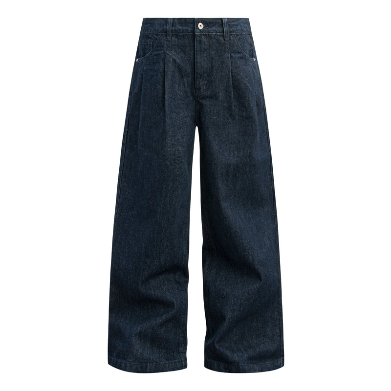 Omirad Raw Dark Wide-Leg Denim Pants | Deep Indigo
