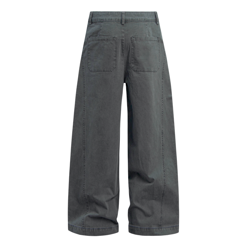 Omirad Wide-Leg Washed Cotton Pants | Pleated Streetwear Trousers