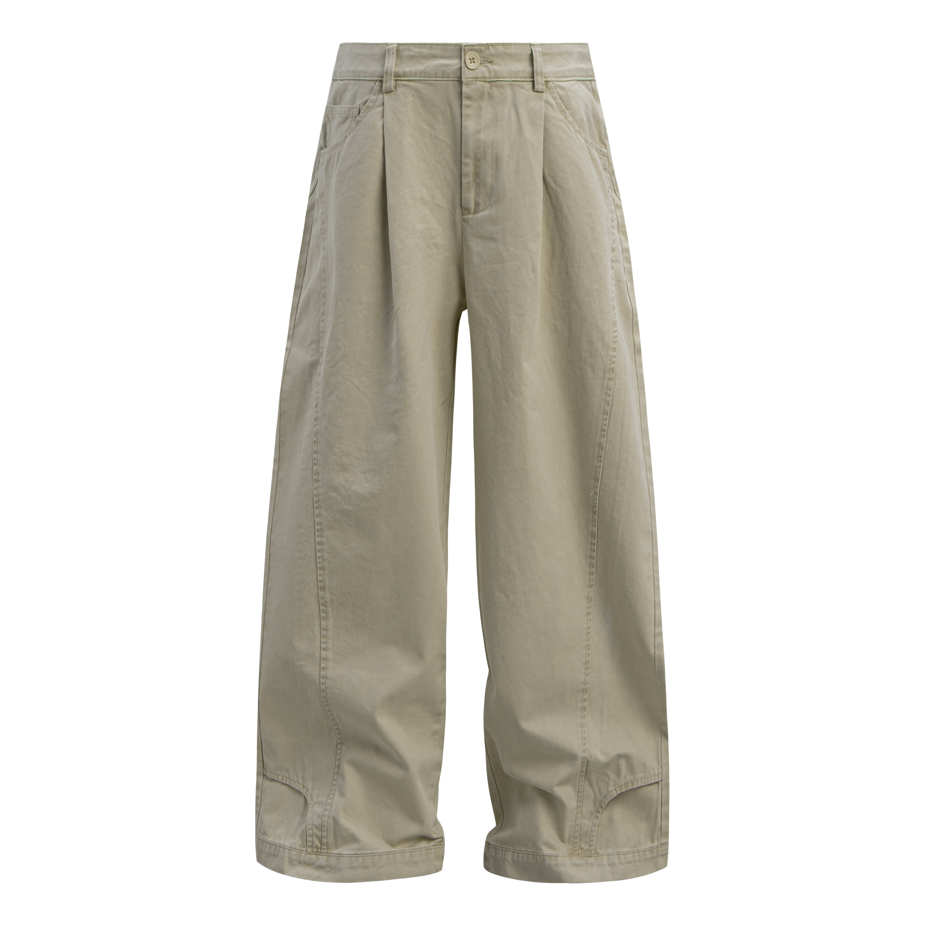 Omirad Wide-Leg Washed Cotton Pants | Pleated Streetwear Trousers