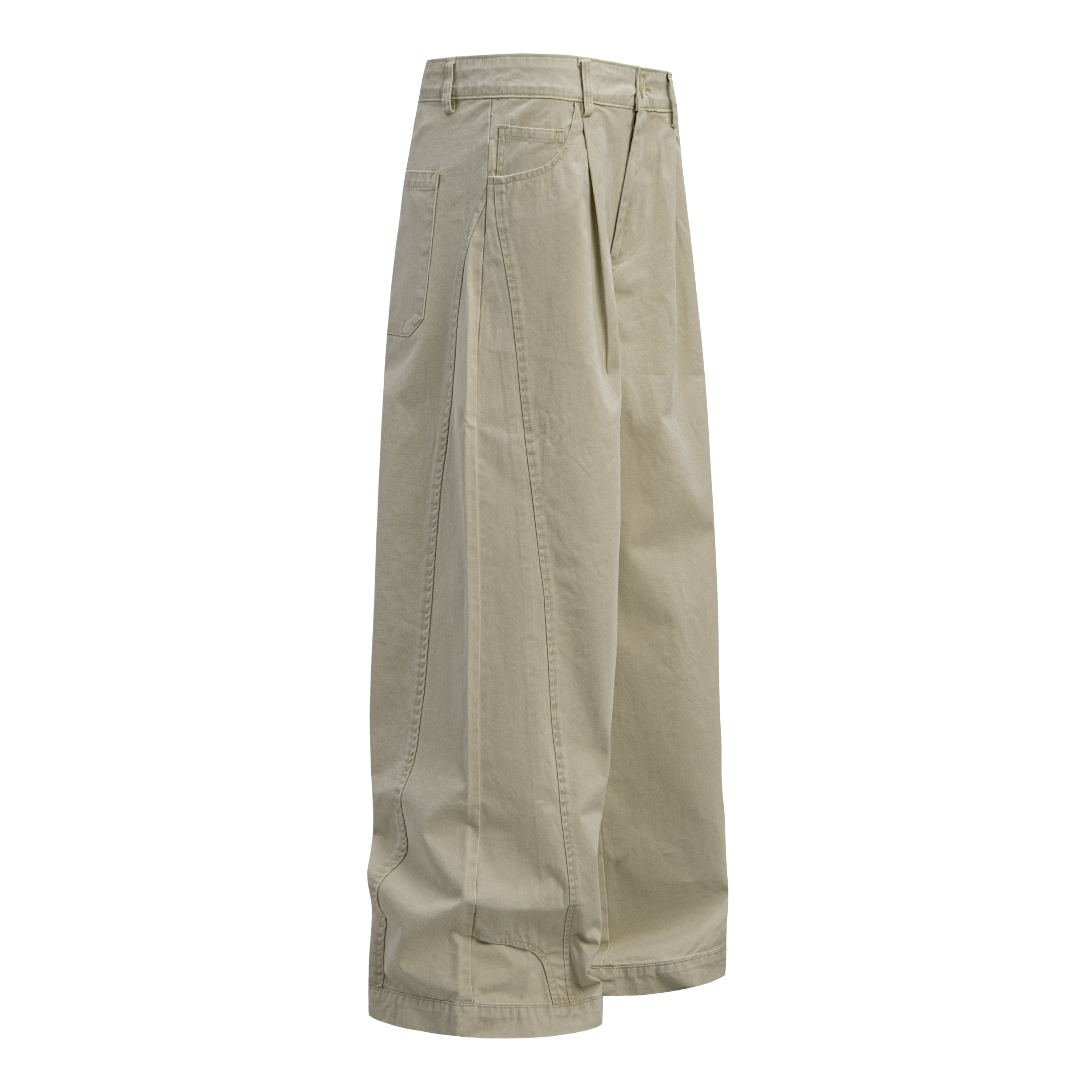 Omirad Wide-Leg Washed Cotton Pants | Pleated Streetwear Trousers