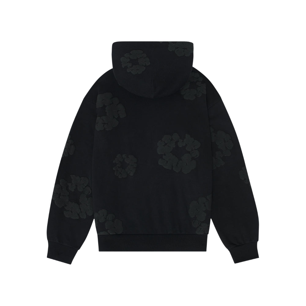 Black Monochrome “Cotton Wreath” Denim Tears Hoodie – Minimal Streetwear Sweatshirt