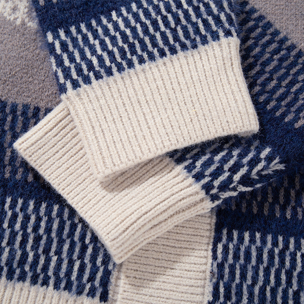 Gestreifte Jacquard-Strickjacke – Herren-Cardigan mit Knopfleiste und lässiger Passform