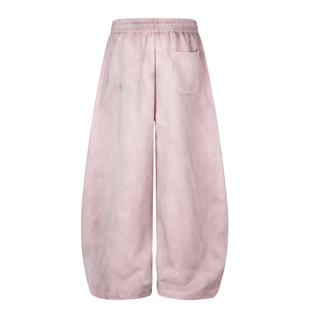 Pantalon de survêtement en velours côtelé à jambes larges avec imprimé script et poches cargo