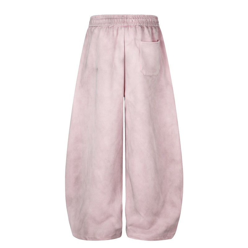 Pantalon de survêtement en velours côtelé à jambes larges avec imprimé script et poches cargo