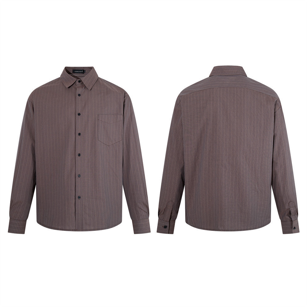 Men's Plaid Long-Sleeve Shirt – Relaxed Fit Button-Up with Chest Pocket