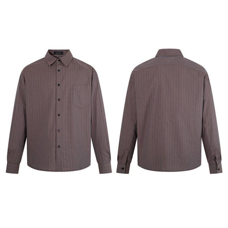 Men's Plaid Long-Sleeve Shirt – Relaxed Fit Button-Up with Chest Pocket