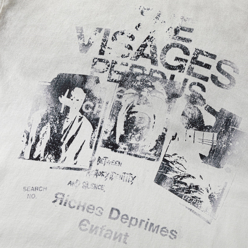 Long Sleeve Graphic Tee – Vintage American Distressed Print Crew Neck T-Shirt