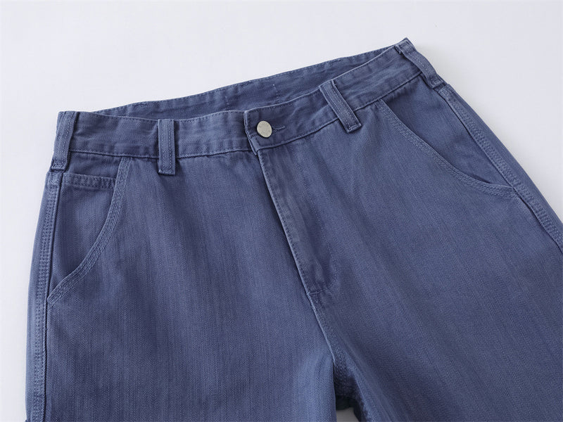 Wide-Leg Carpenter Jeans – Loose Fit Straight Denim Pants with Utility Pockets