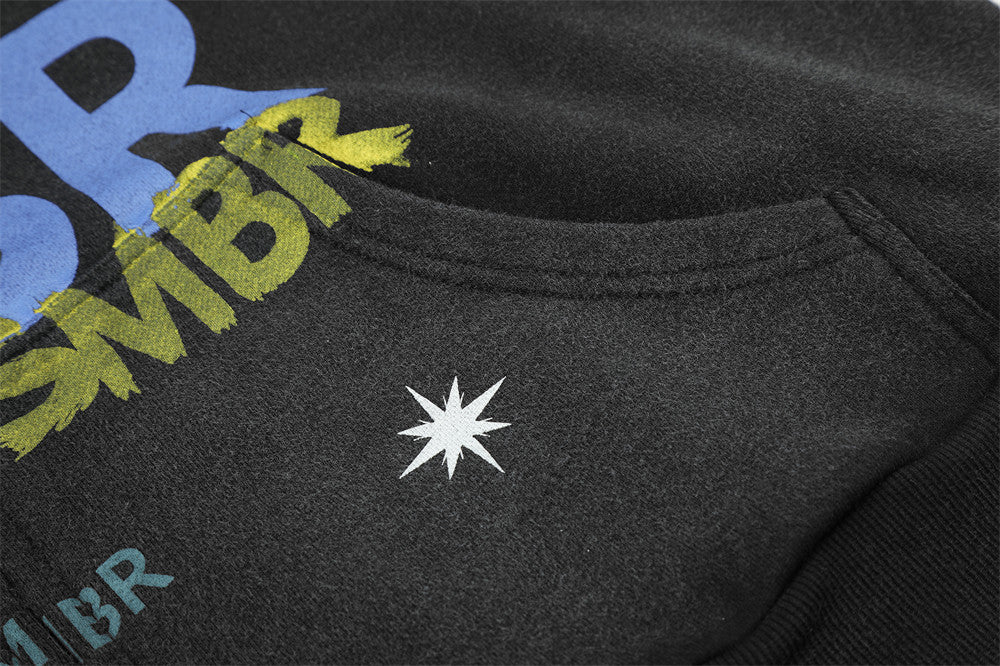 SMBR Graffiti-Logo-Zip-Hoodie – Verwaschene Oversize-Streetwear