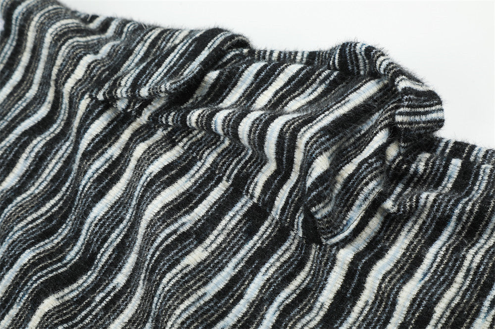 Wide-Leg Striped Cargo Pants – Relaxed Fit Multi-Pocket Streetwear Trousers