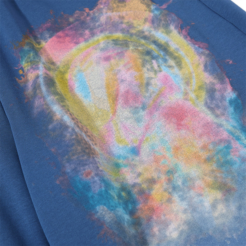 Wide-Leg Sweatpants with Colorful Graffiti Print and Star Logo