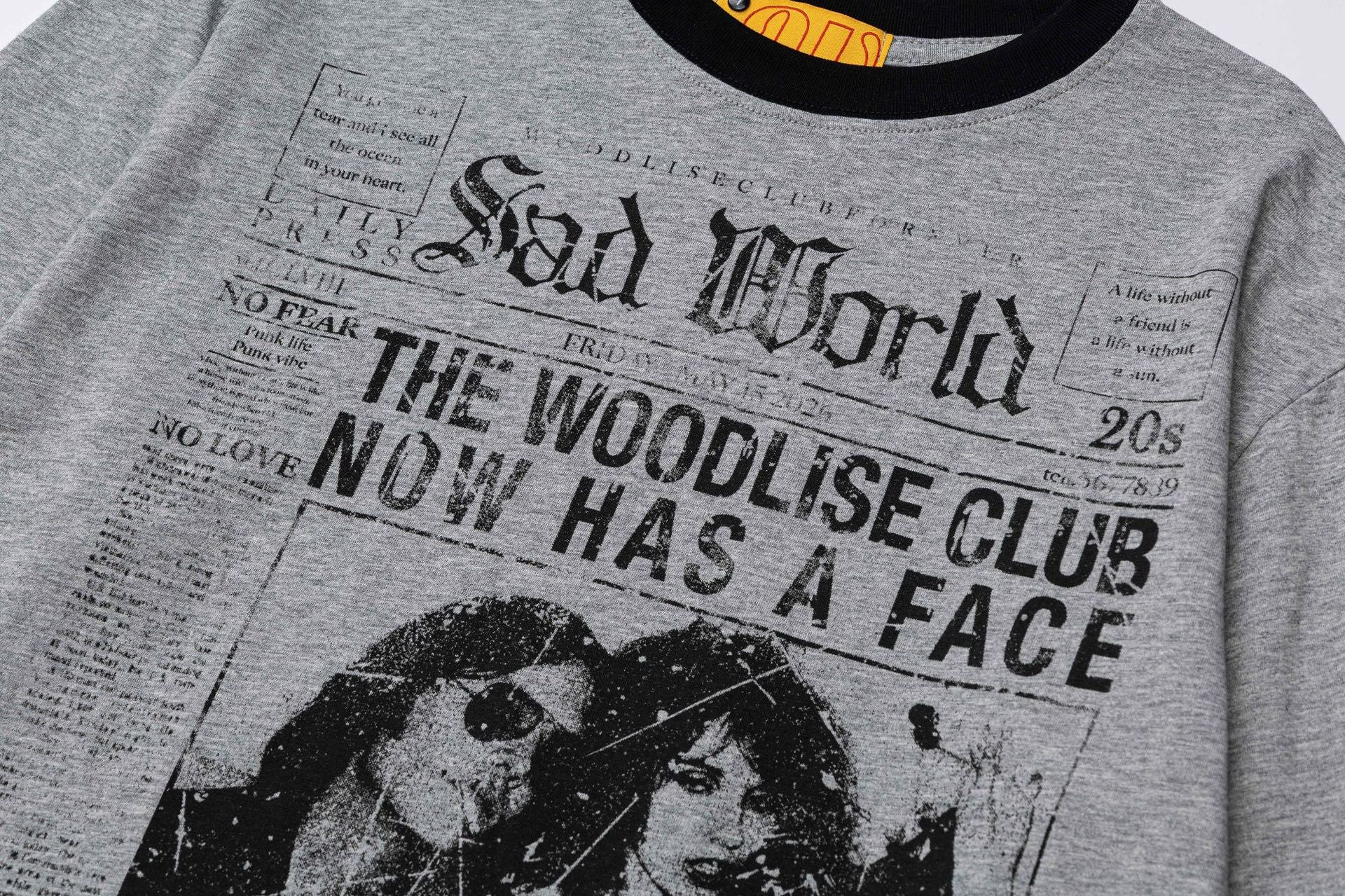 T-shirt à manches longues avec imprimé journal – Motif rock Sad World