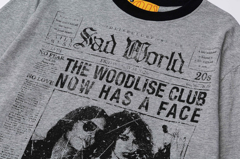 T-shirt à manches longues avec imprimé journal – Motif rock Sad World