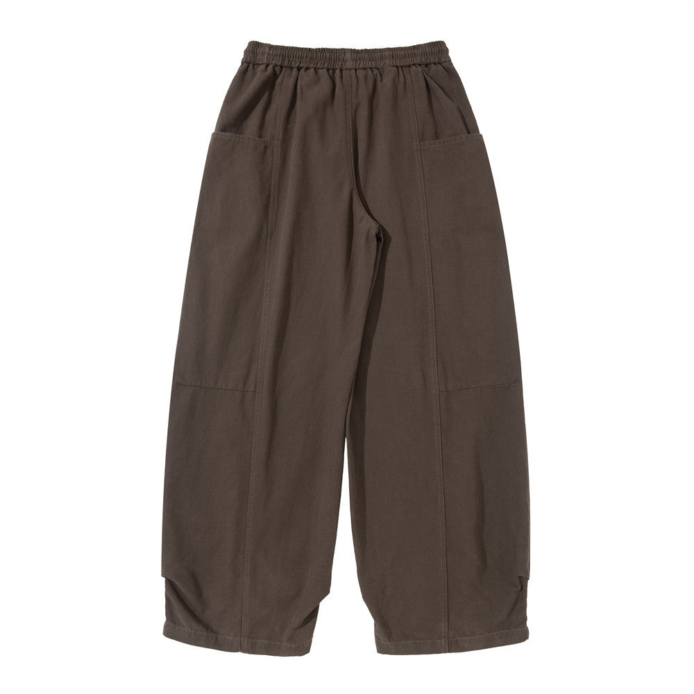 Wide Leg Cargo Pants Men – Loose Fit Pleated Drawstring Trousers