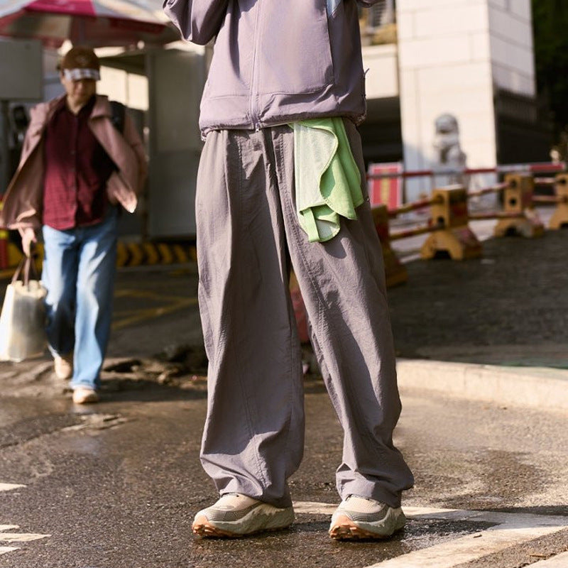 Baggy Wide-Leg Parachute Pants – Unisex Drawstring Jogger with Elastic Waist