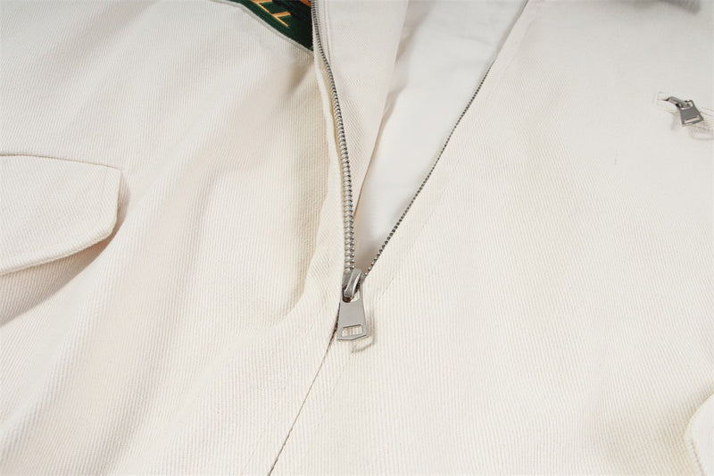 Veste Harrington rétro color block – Veste de travail zippée à col contrastant