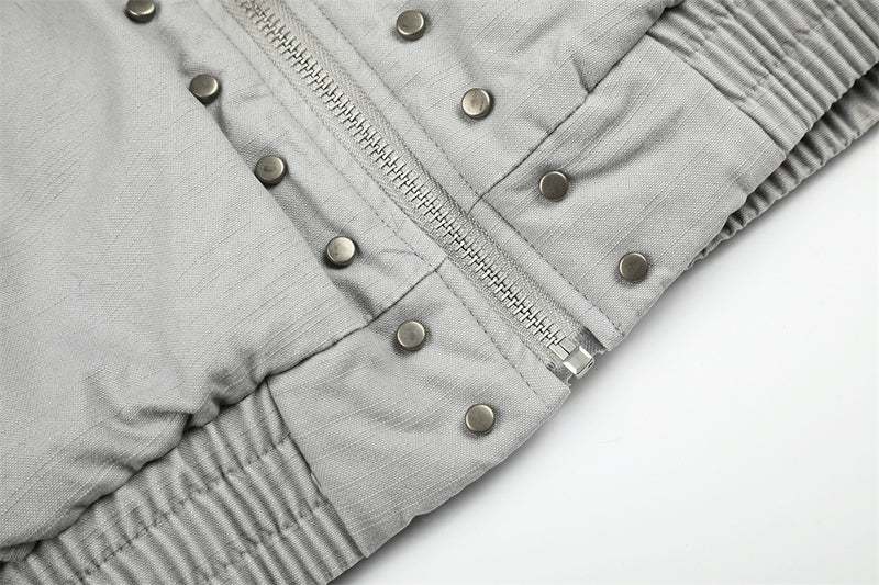 Men's Studded Bomber Jacket with Faux Fur Collar – High Street Winter Coat