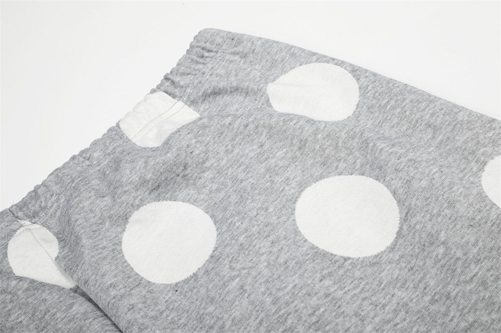Polka Dot Wide-Leg Sweatpants – Oversized Streetwear Jogger Pants