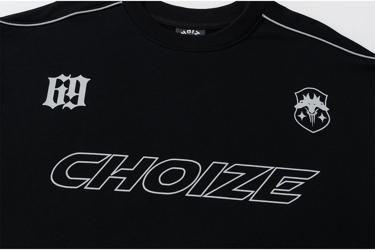 Sweat-shirt col rond homme Choize Official – Imprimé graphique et passepoil contrastant