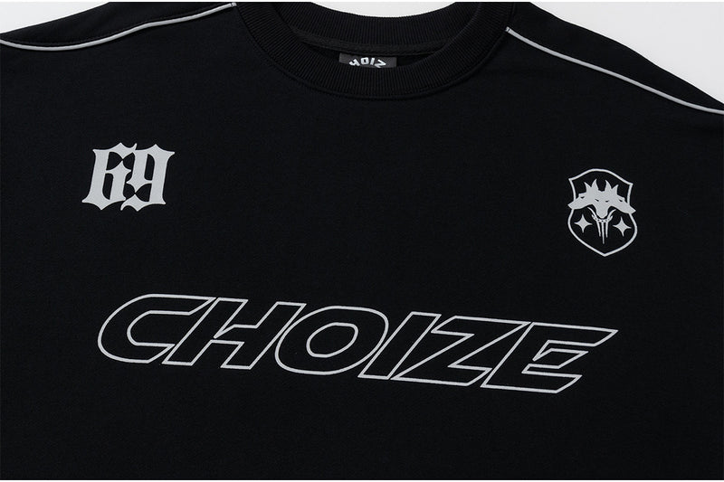 Sweat-shirt col rond homme Choize Official – Imprimé graphique et passepoil contrastant