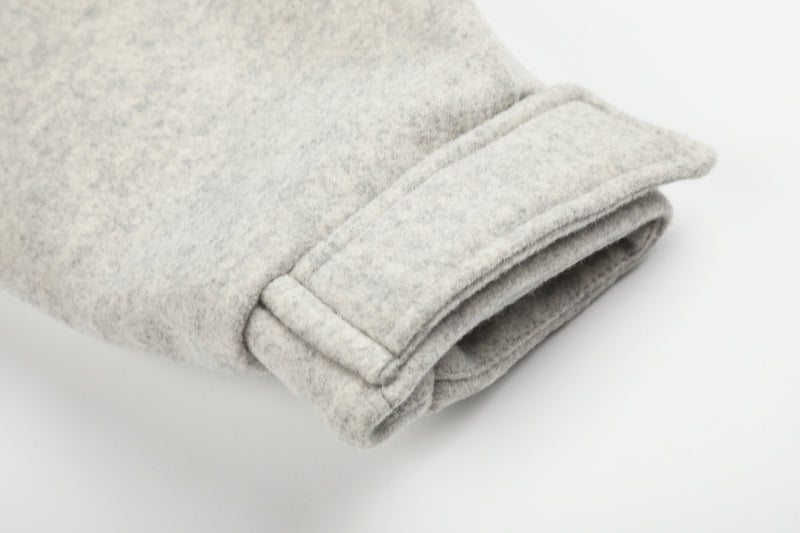 Wool-Blend Bomber Jacket with Sherpa Lining and Fleece Collar Trim