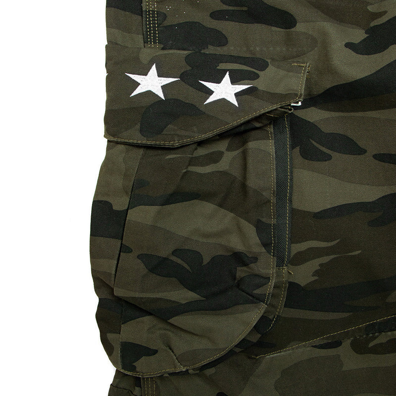 Baggy Green Cargo Pants – Wide-Leg Camo Multi-Pocket Streetwear Trousers