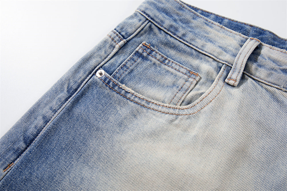 Graffiti Embroidered Wide-Leg Jeans – Punk Distressed Vintage Denim