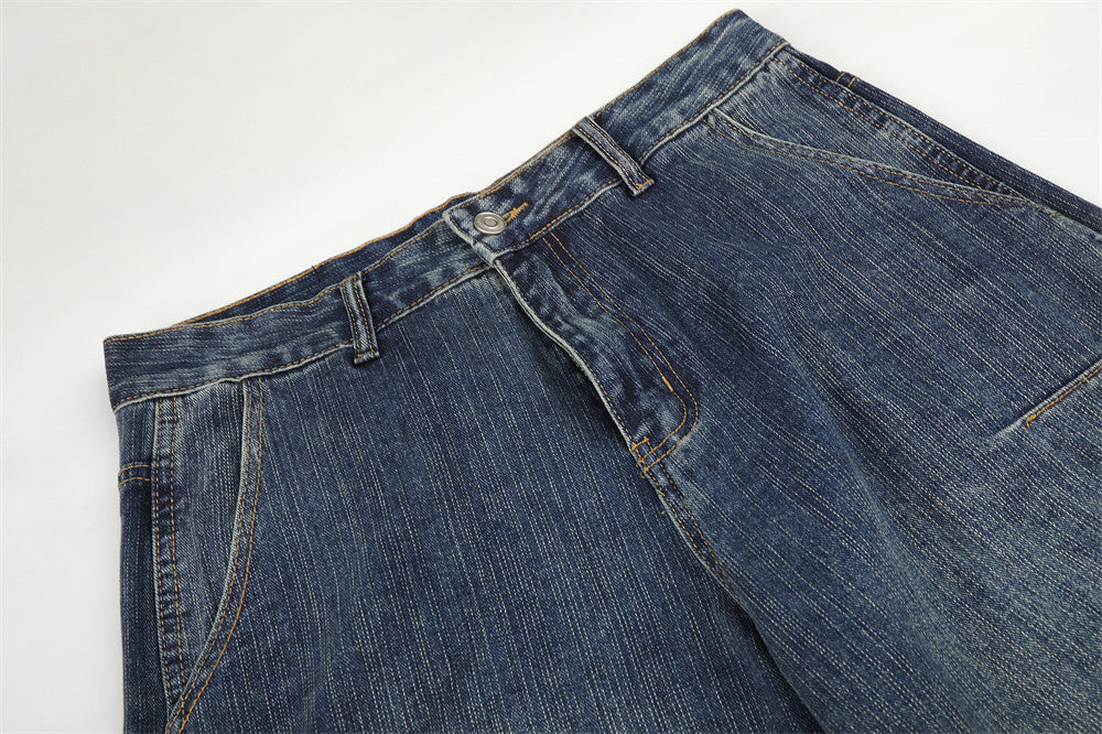 Baggy Black Jeans für Herren – Wide-Leg-Barrel-Fit aus verwaschenem Denim