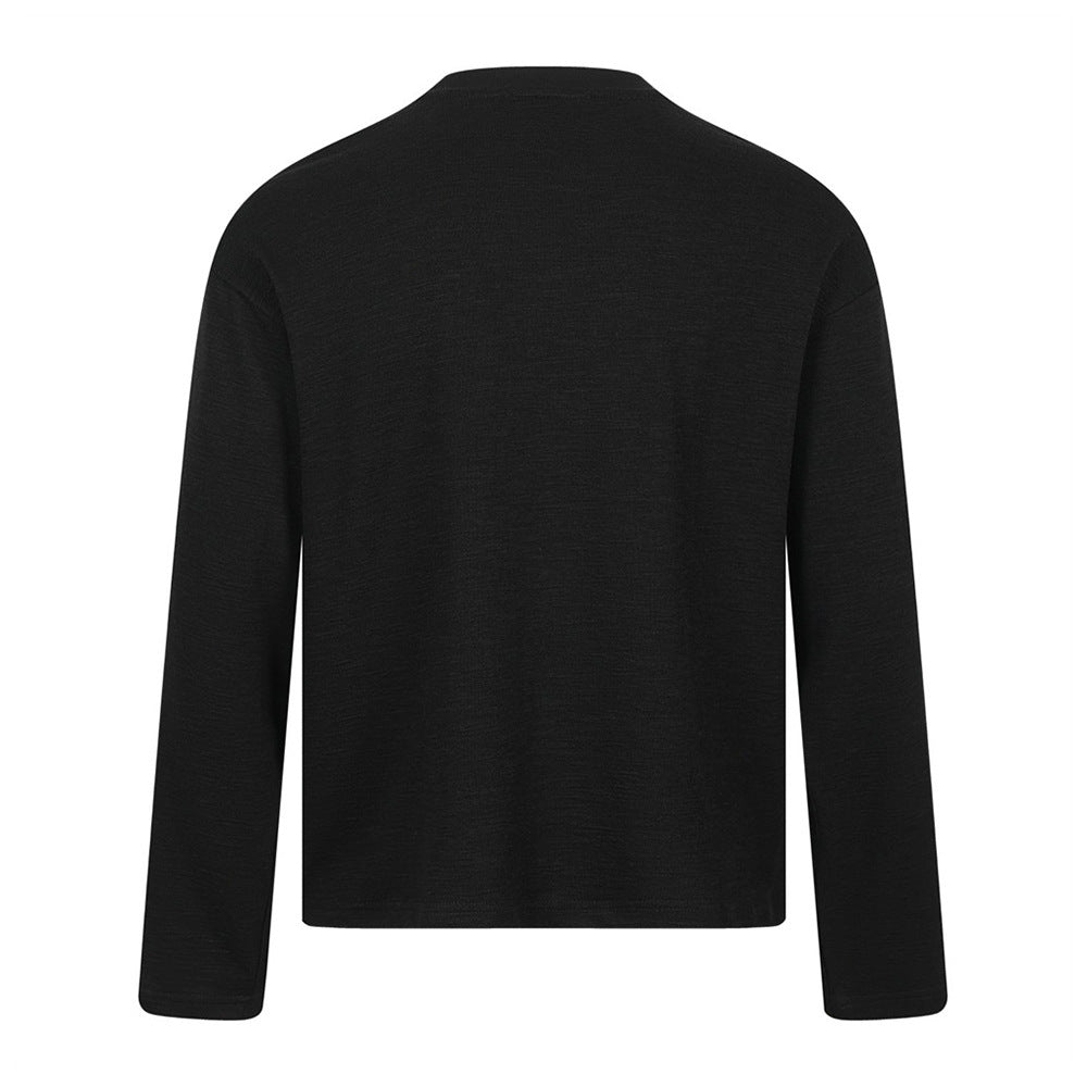 Long Sleeve Graphic T-Shirt – Rock & Rap Print Oversized Crew Neck