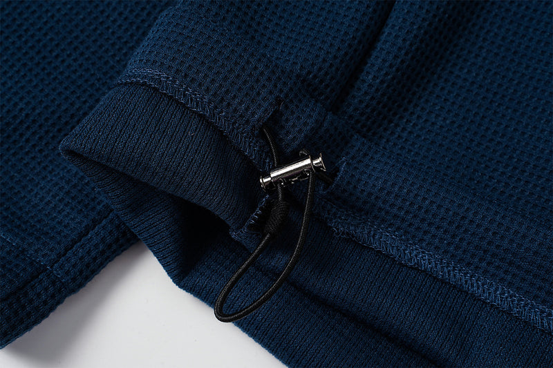 Pantalon de survêtement large à bandes latérales – Pantalon baggy en maille gaufrée