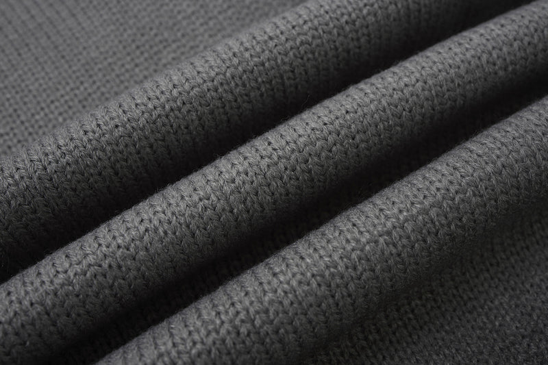 Pull col rond en maille – Graffiti usé, dégradé délavé à l’acide