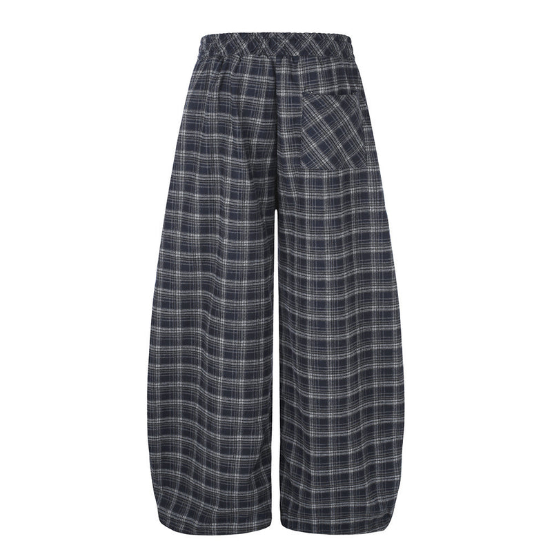 Plaid Wide-Leg Baggy Pants – Oversized Retro Streetwear Trousers