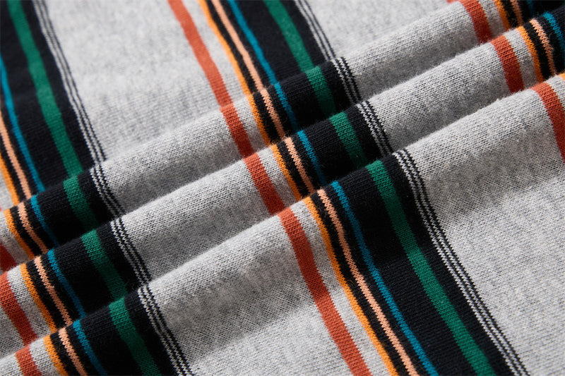 Striped Rugby Polo Shirt – Vintage American College Graphic Long Sleeve