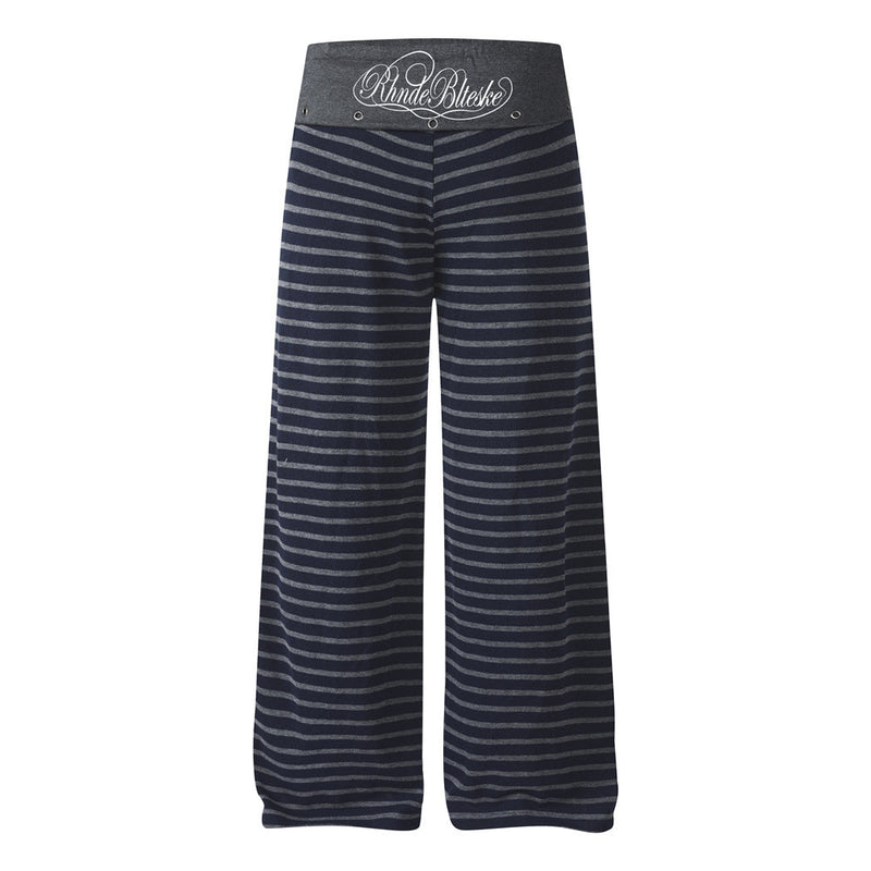 Wide-Leg Striped Pants with Colorblock Waistband – Men's Relaxed Fit