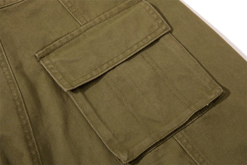 Wide-Leg Cargo Pants – Punk Streetwear Deconstructed Multi-Pocket Trousers