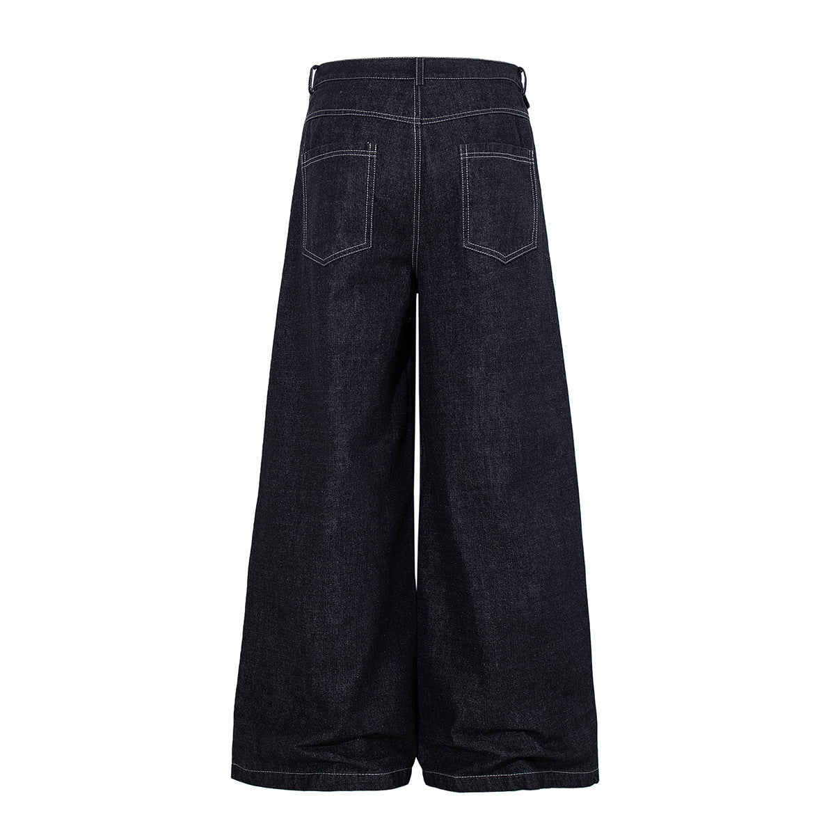 Ensemble veste et pantalon en jean – Veste boxy en denim indigo foncé asymétrique