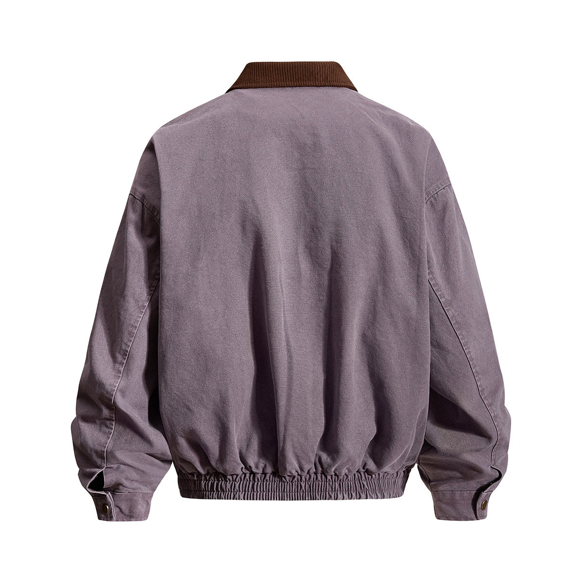 Traceback Graphic Washed Canvas Bomber Jacket with Corduroy Collar